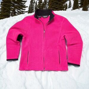Black Diamond USA Pink Polarfleece Full Zip Jacket Womens Small Malden Mills USA